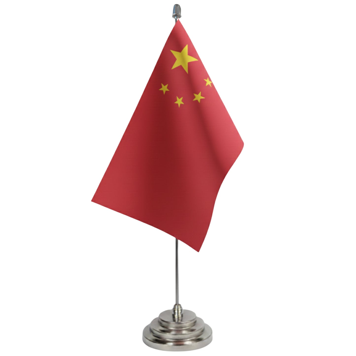 China Table Flag - Double Sided Polyester Fabric Flag With Stainless Steel Stand - Desk Flag - International Table Flag - Asian Country | FlasghipPK