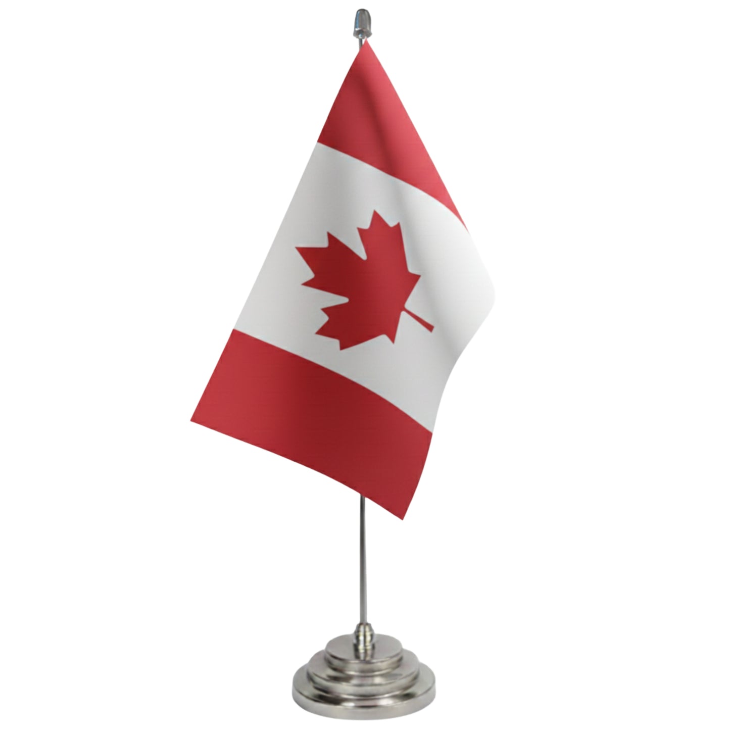 Canada Table Flag - Double Sided Polyester Fabric Flag With Stainless Steel Stand - Desk Flag - International Table Flag - American Country | FlasghipPK