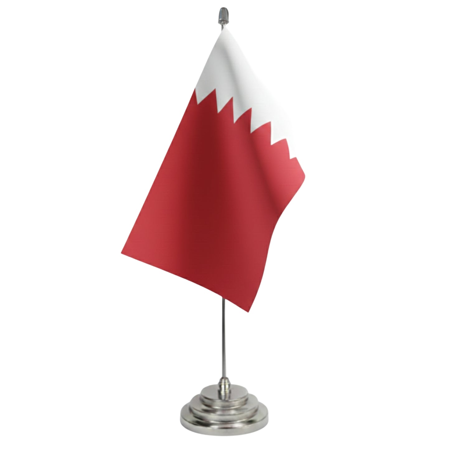 Bahrain Table Flag - Double Sided Polyester Fabric Flag With Stainless Steel Stand - Desk Flag - Gulf Country | FlasghipPK
