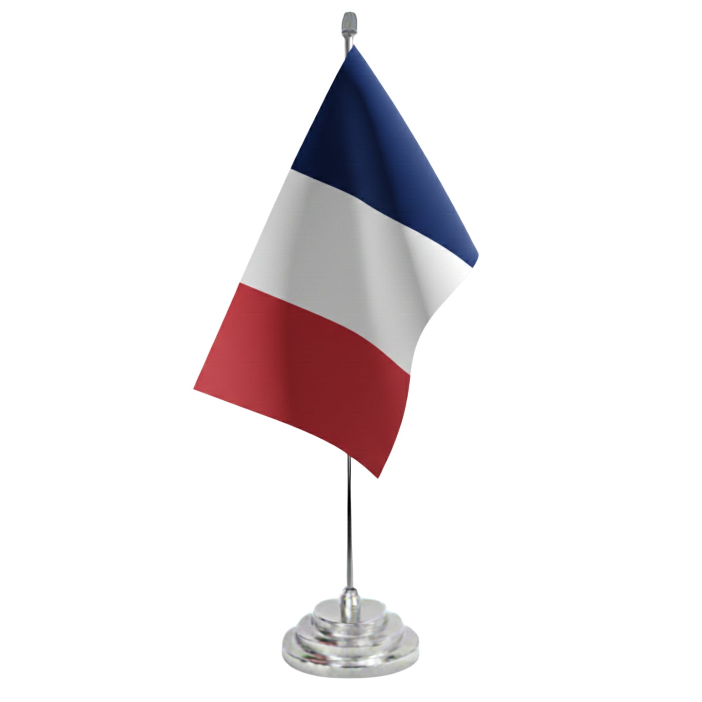France Table Flag - Double Sided Polyester Fabric Flag With Stainless Steel Stand - Desk Flag - International Table Flag - Europe Country | FlasghipPK