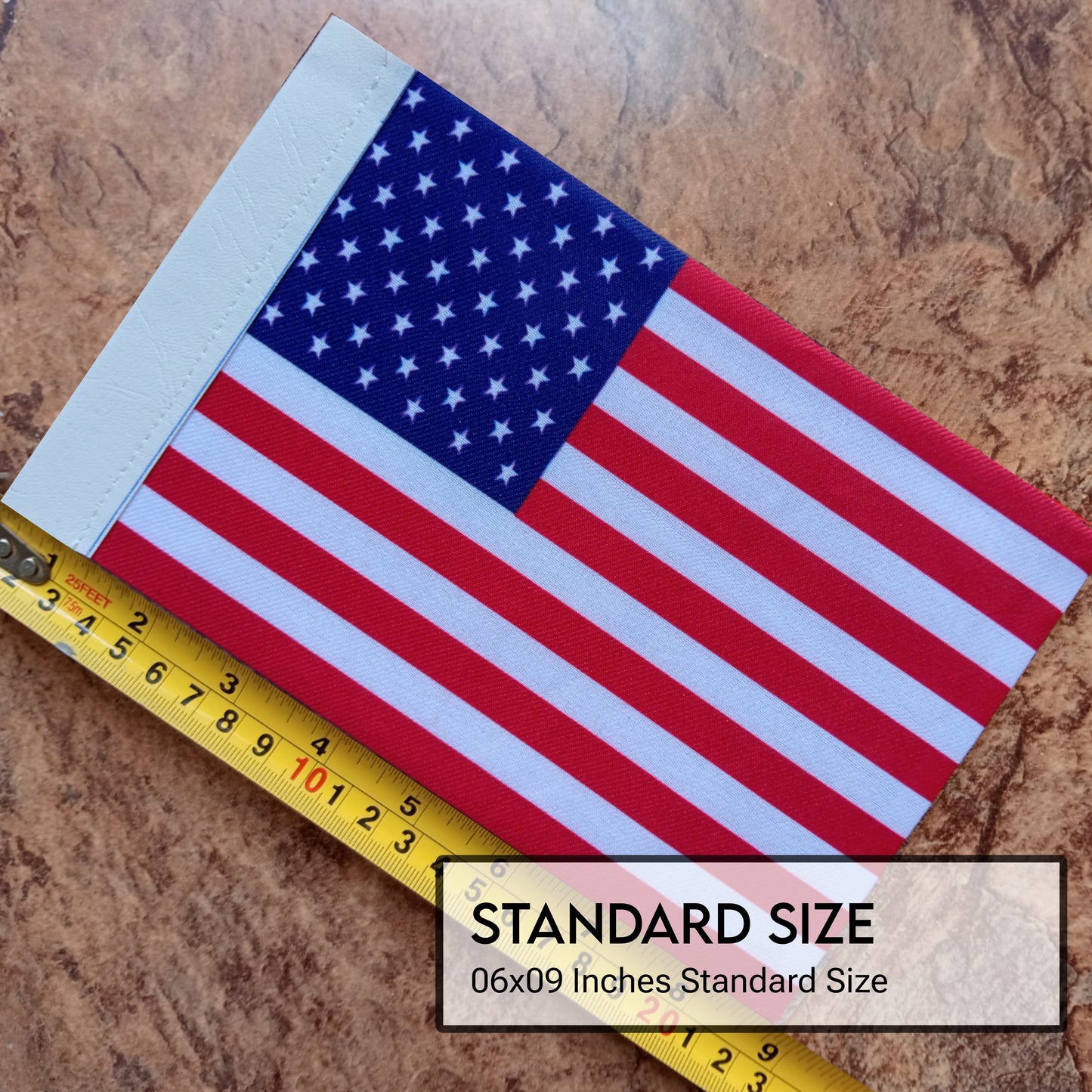 Double Stand Table Flag V Shape - Polyester Fabric Double Sided - Included 15+ Countries - Desk Flag