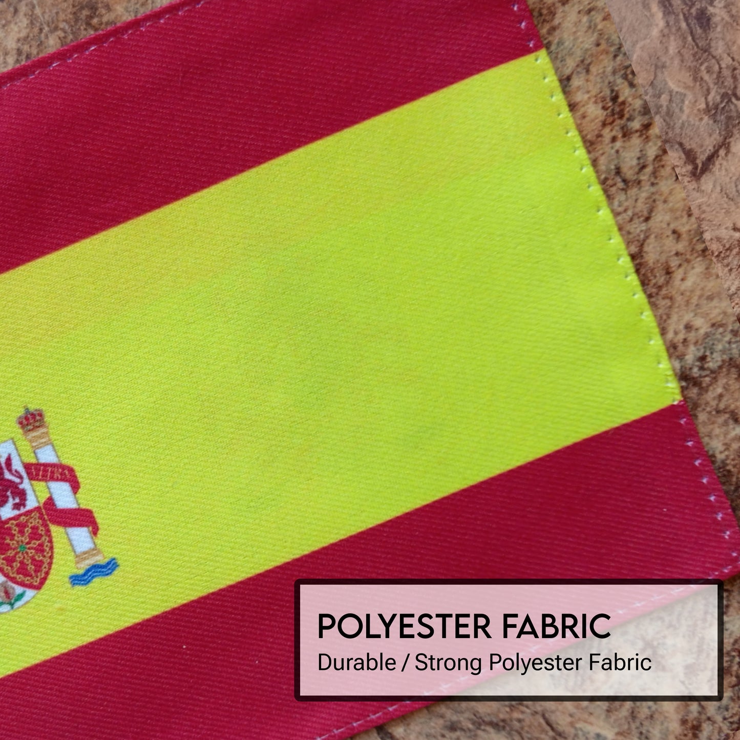 Double Stand Table Flag V Shape - Polyester Fabric Double Sided - Included 15+ Countries - Desk Flag